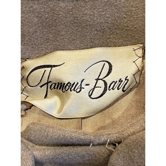 Famous Barr Vintage 1960 Womens Afghan Cashmere Coat Shagmoor Fur Collar Brown L - Picture 7 of 11